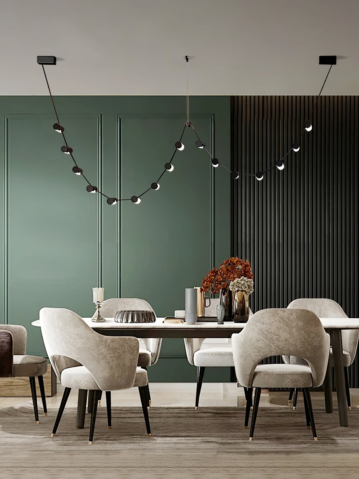 Flexura lámpara colgante modular con carril ajustable