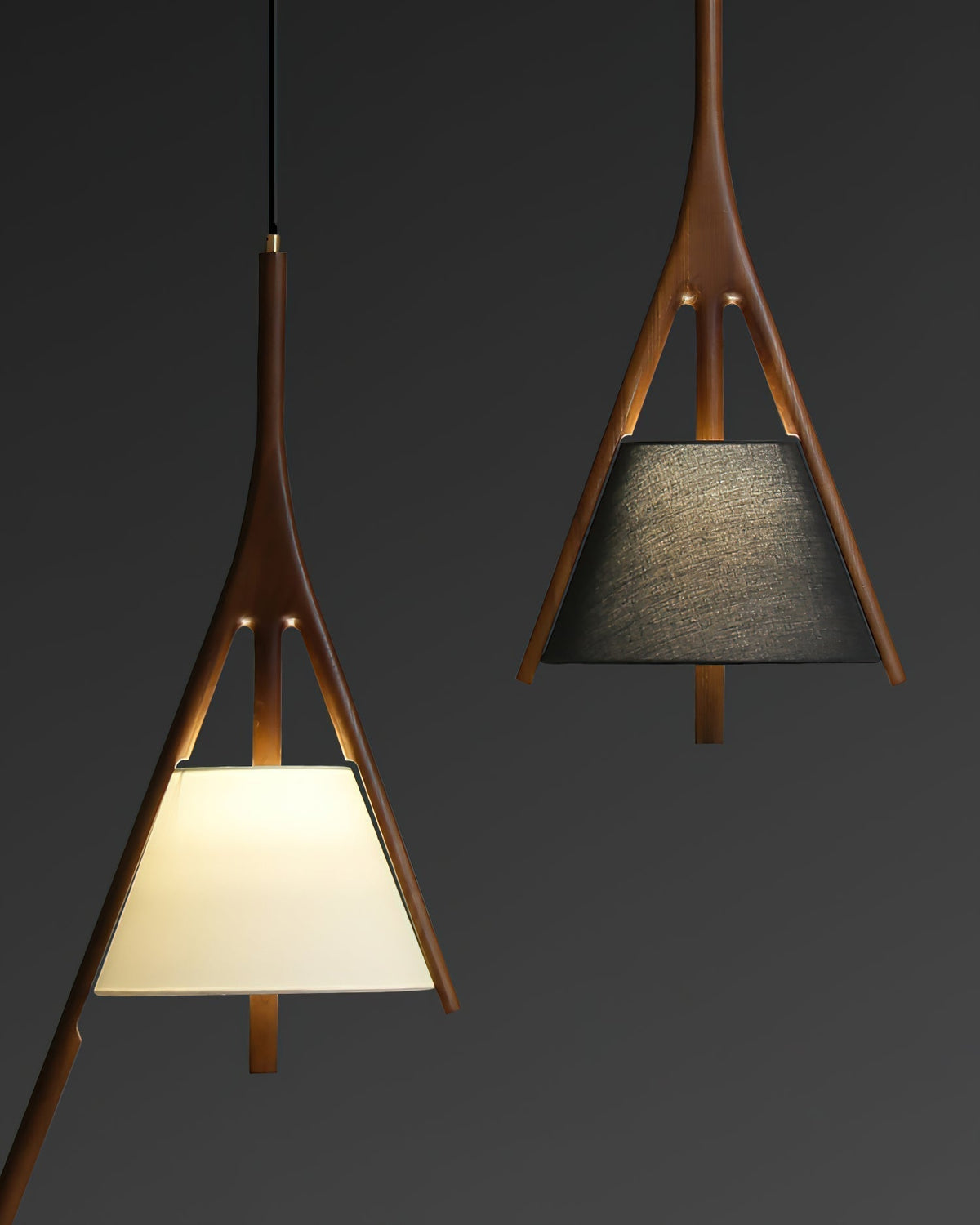 Zovenarae lámpara colgante triangular de madera