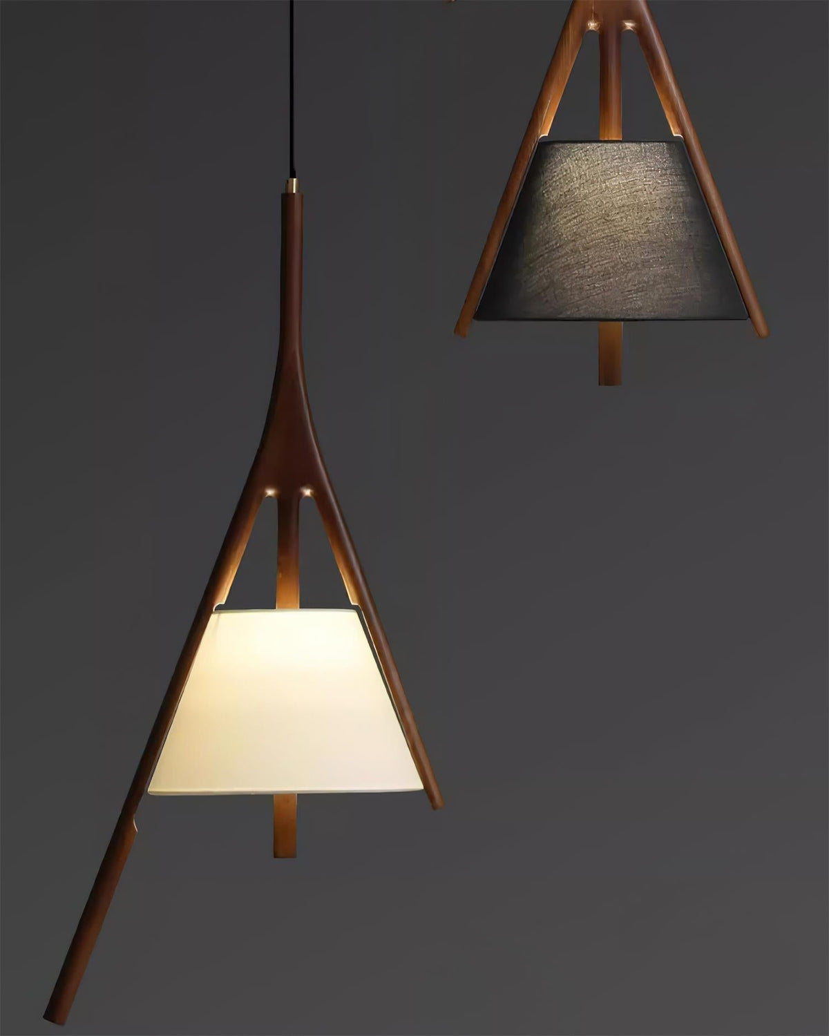 Zovenarae lámpara colgante triangular de madera