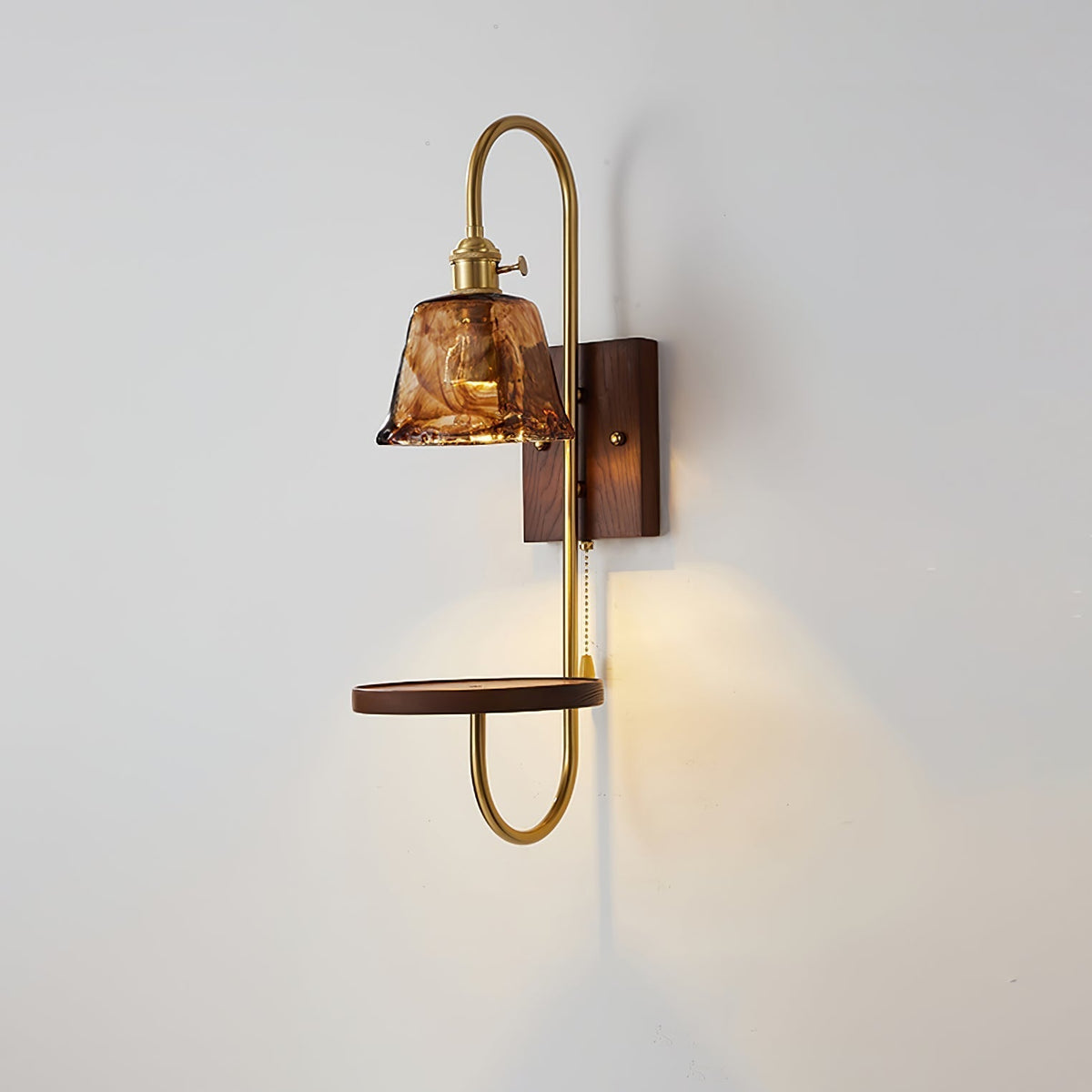 Altheus aplique de pared de estilo nórdico con estantería artística en cerámica y madera de nogal