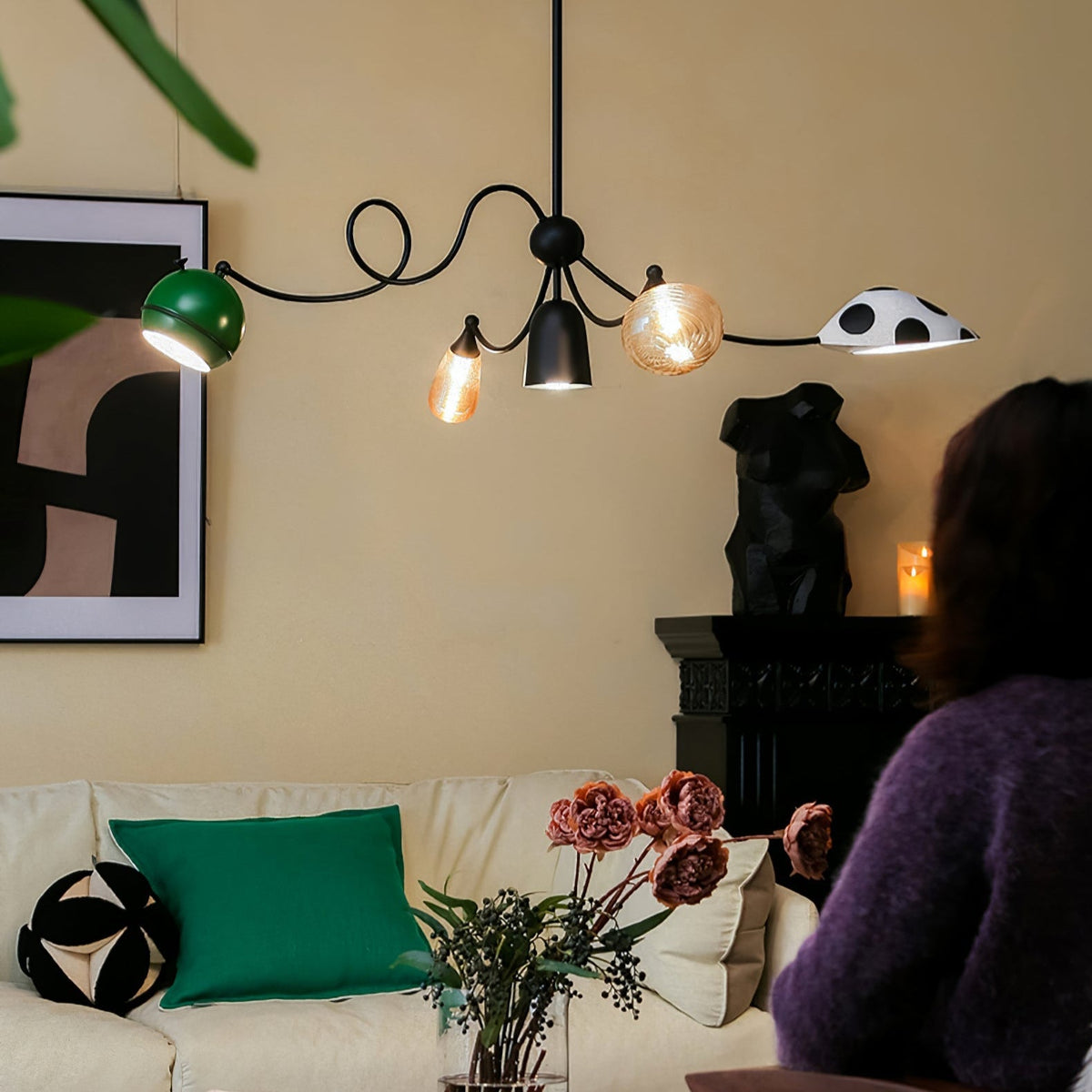 PlayfulGlass lámpara colgante con módulos de vidrio