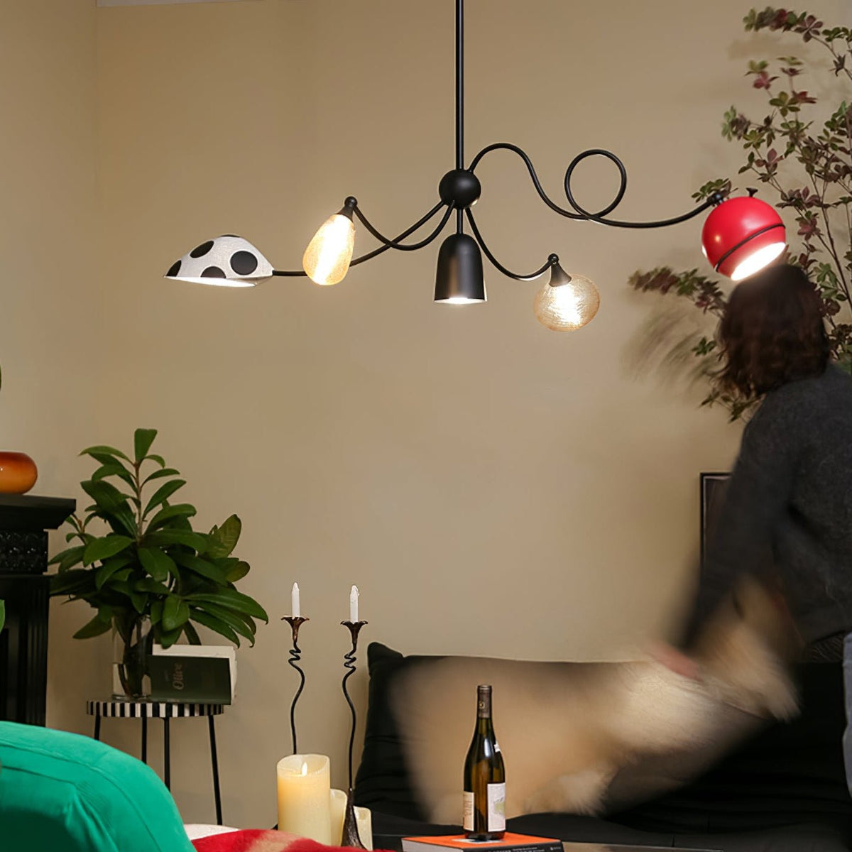PlayfulGlass lámpara colgante con módulos de vidrio