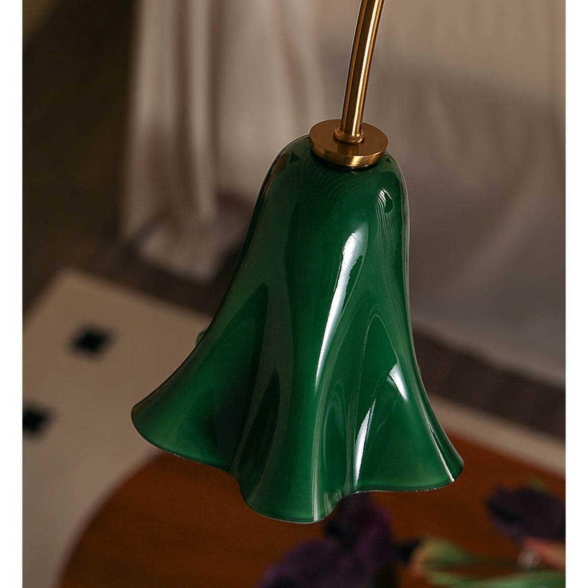 EmeraldBell lámpara de araña de vidrio
