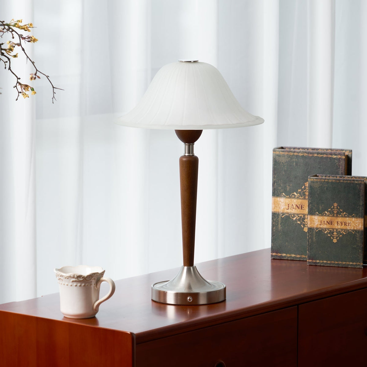 Elviveria lámpara de mesa vintage de madera