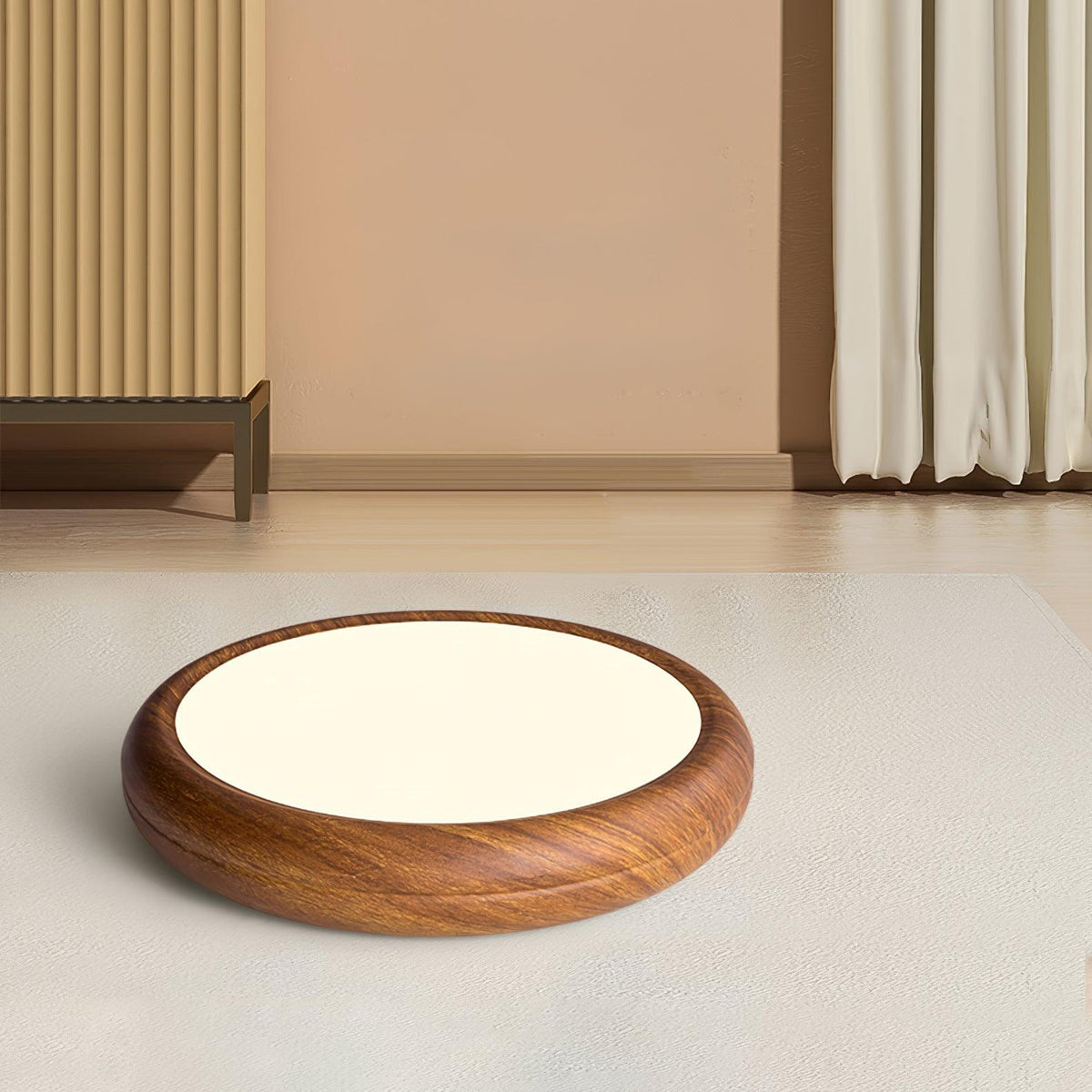 Niralel lámpara de techo de madera y acrílico redonda