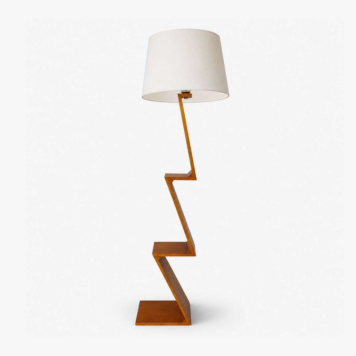 Zigzag lámpara de pie de madera maciza