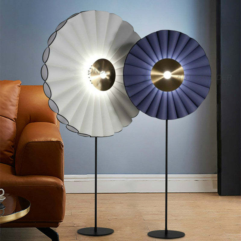 Mira Moderna Geométrica Metal LED Lámpara de Pie Blanco/Azul