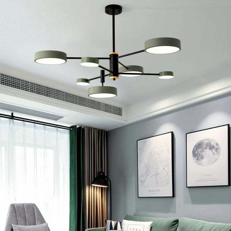 Arisha Moderna Bifurcado Metal/Madera Lámpara Colgante Dorada/Blanca/Gris