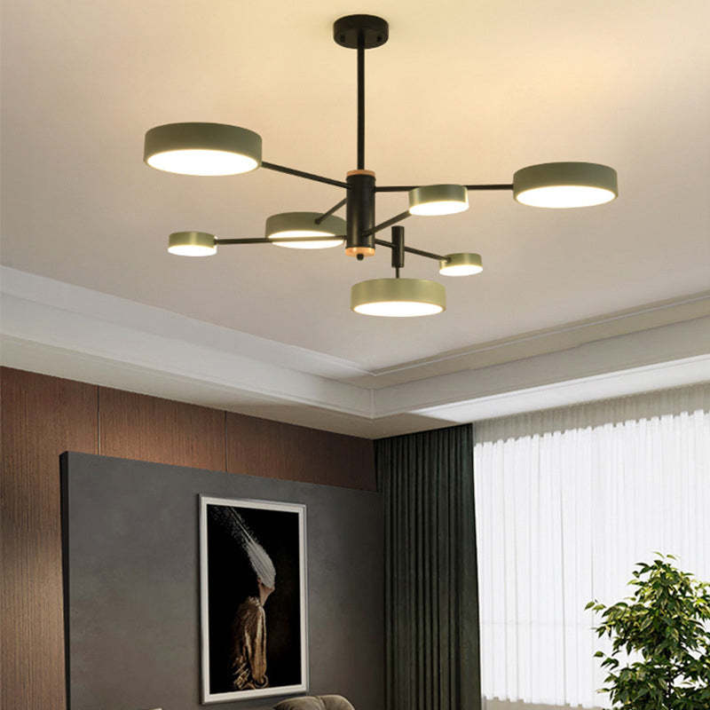 Arisha Moderna Bifurcado Metal/Madera Lámpara Colgante Dorada/Blanca/Gris