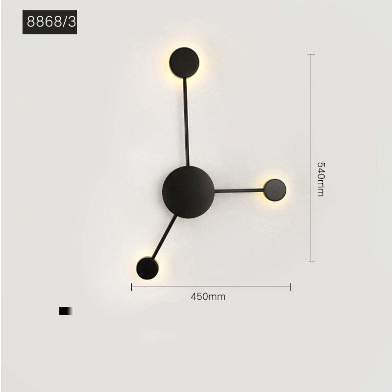 Arisha Moderno Multiple Metal Aplique de Pared Negro