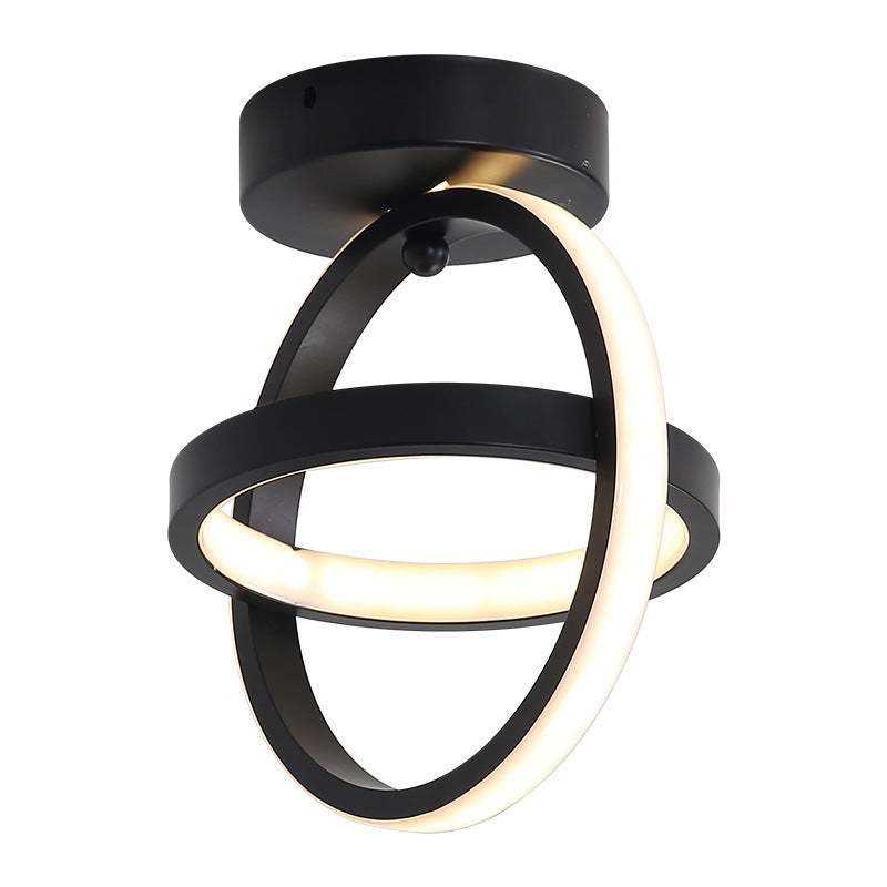 Aria Diseño Lineal Globe Lámpara de Techo Negra/Blanca