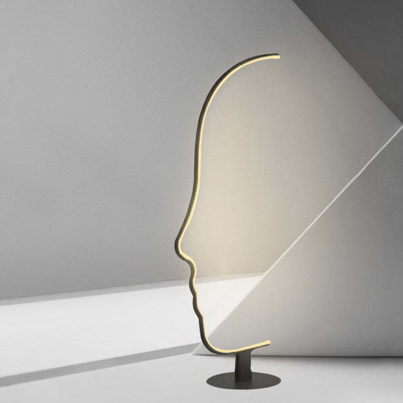 Mira Moderna Diseño Metal/Silicio LED Lámpara de Pie Negra