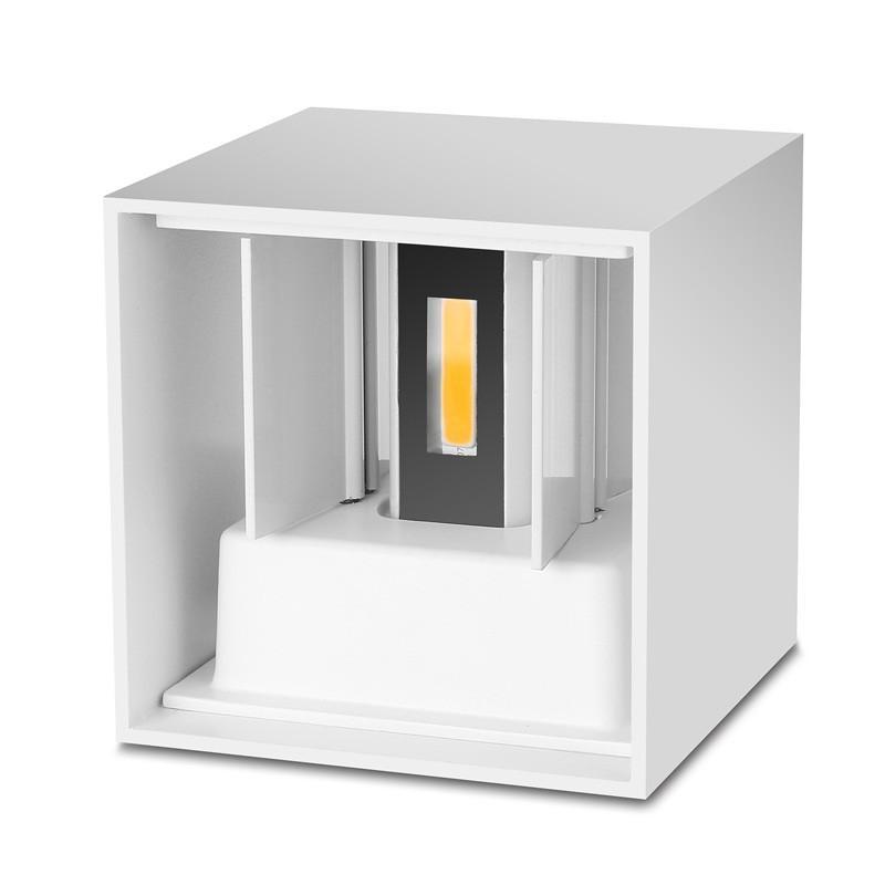 Ray Moderno Doble Foco Metal Aplique de Pared Exterior Negro/Blanco