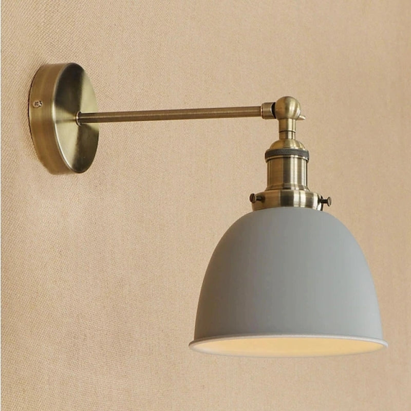 Epoch Vintage Domo Metal LED Aplique de Pared Negro/Blanco/Gris