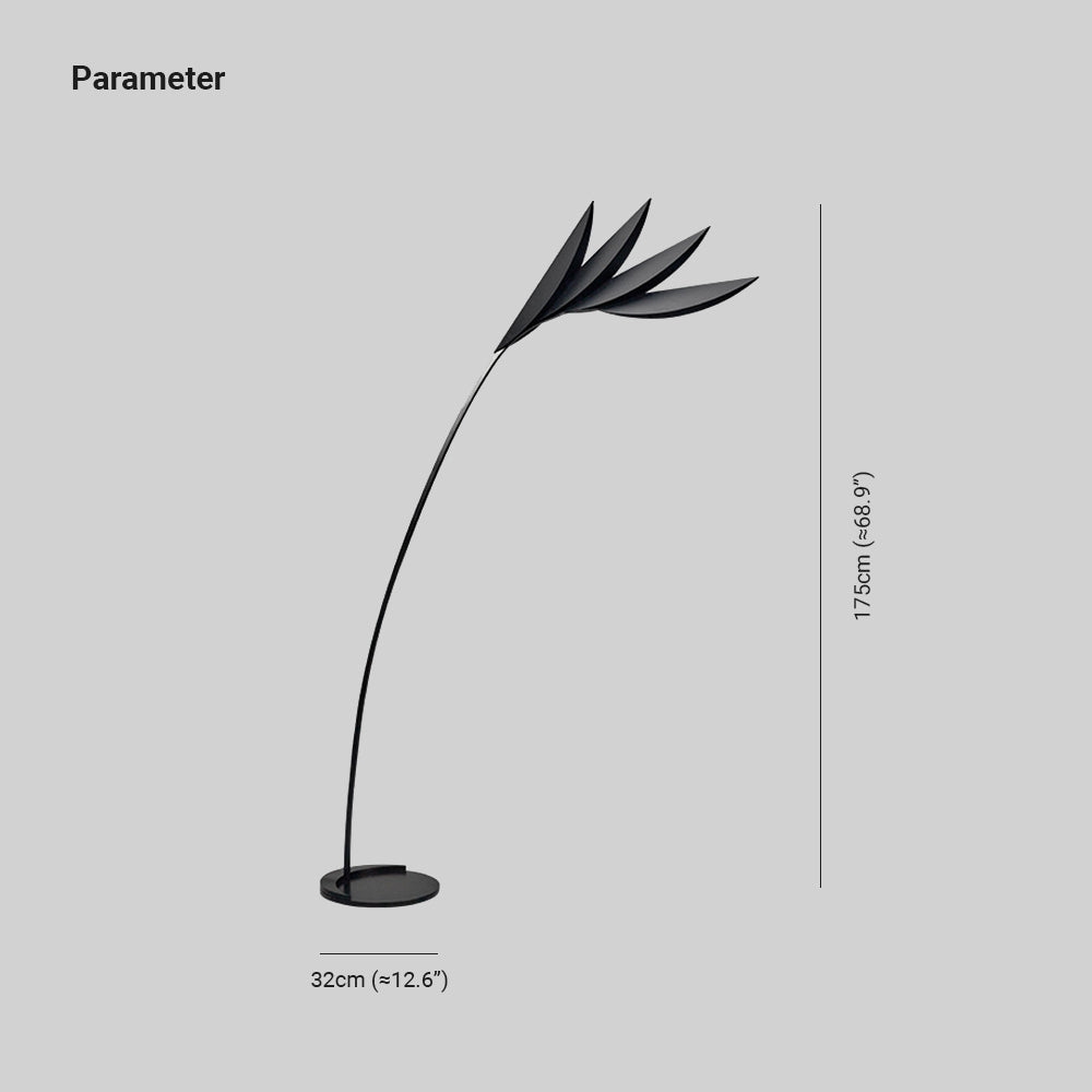 Mira Minimalista Moderna Diseño Hierro Lámpara de Pie Negra