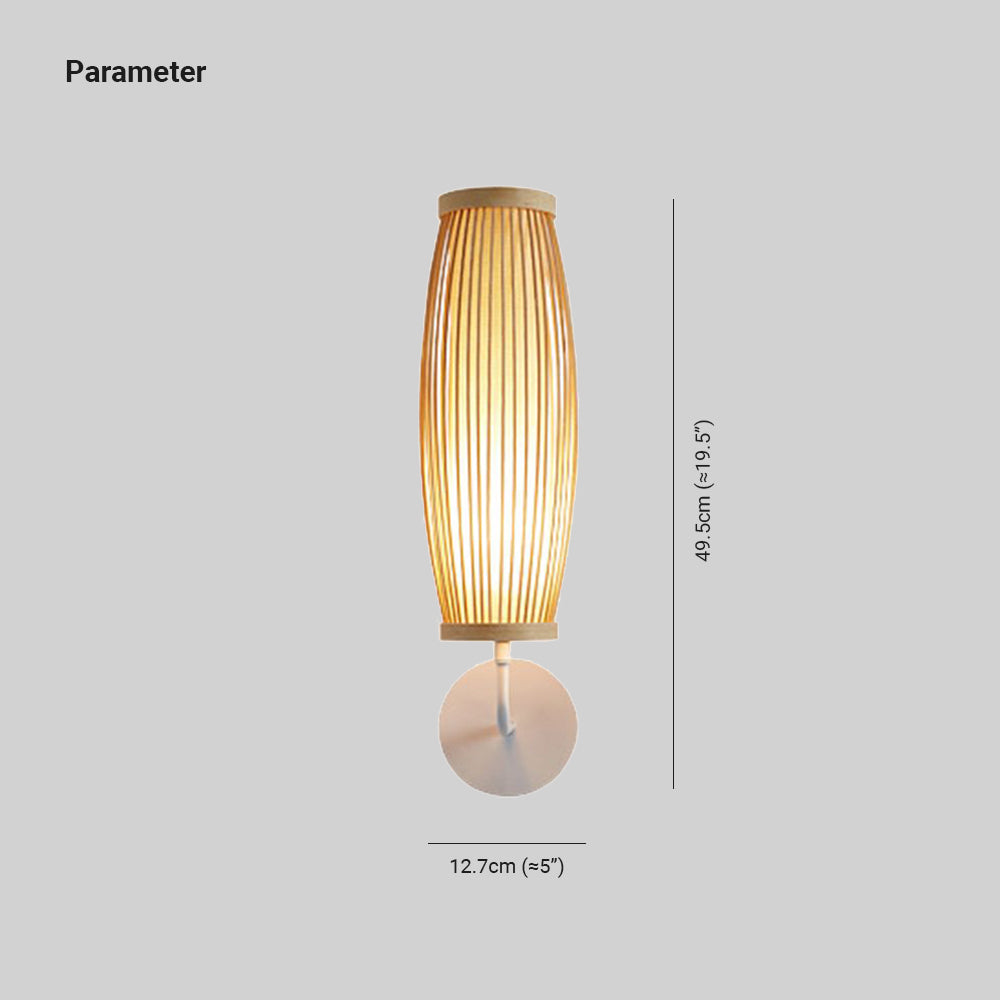 Muto Natural Bambú LED Aplique de Pared Marrón