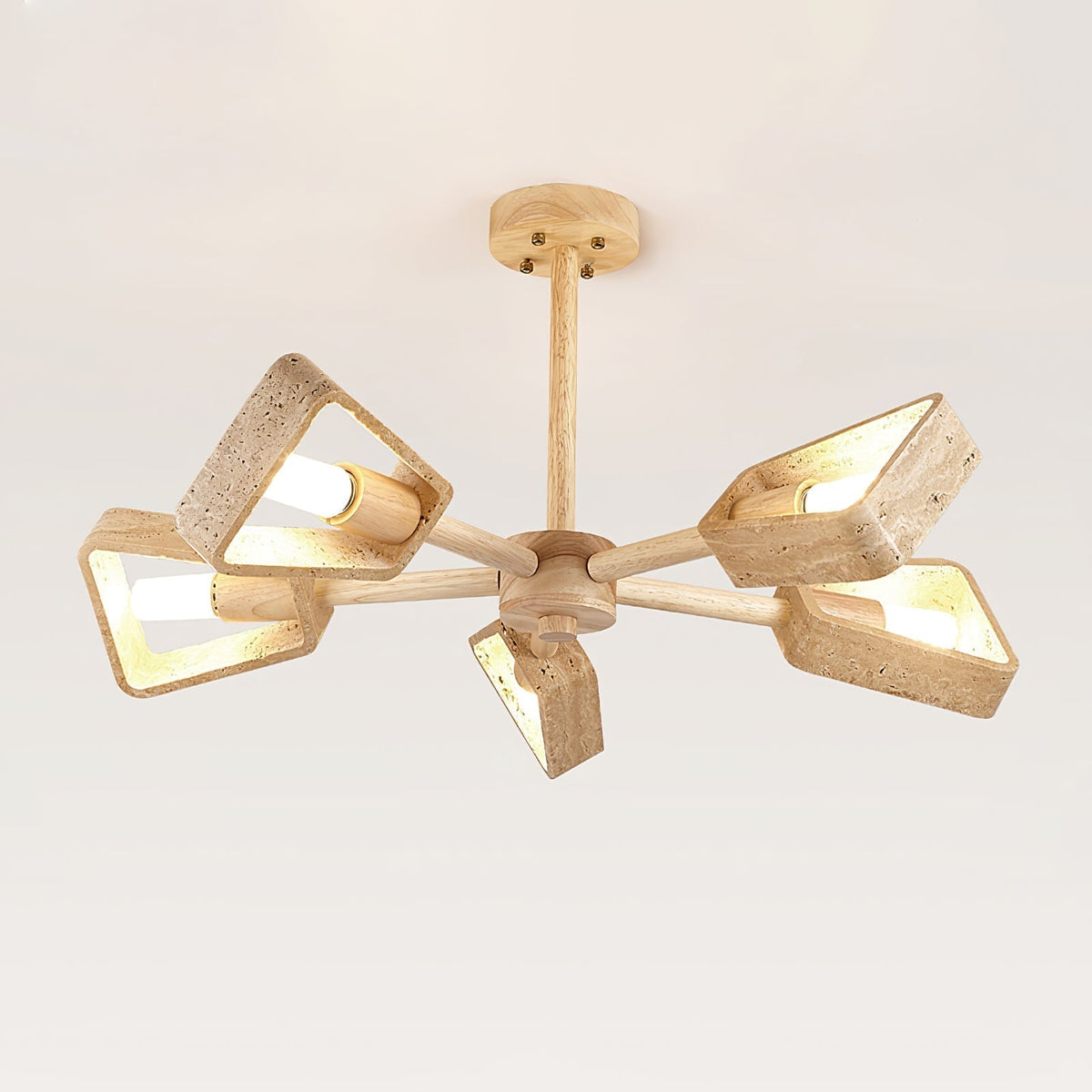 Hedra Travertone Geometric lámpara de araña