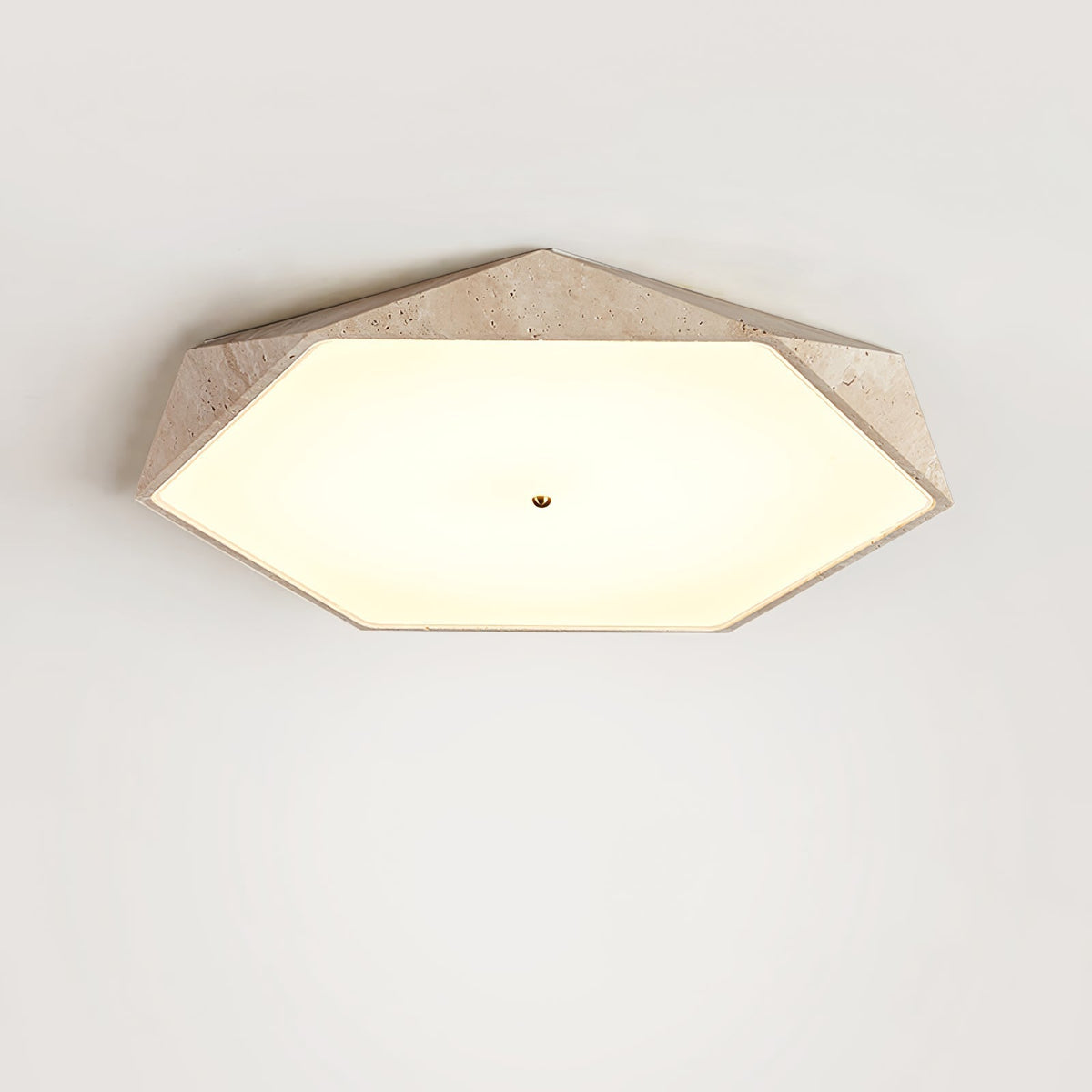 Hexagonal lámpara de techo de travertino