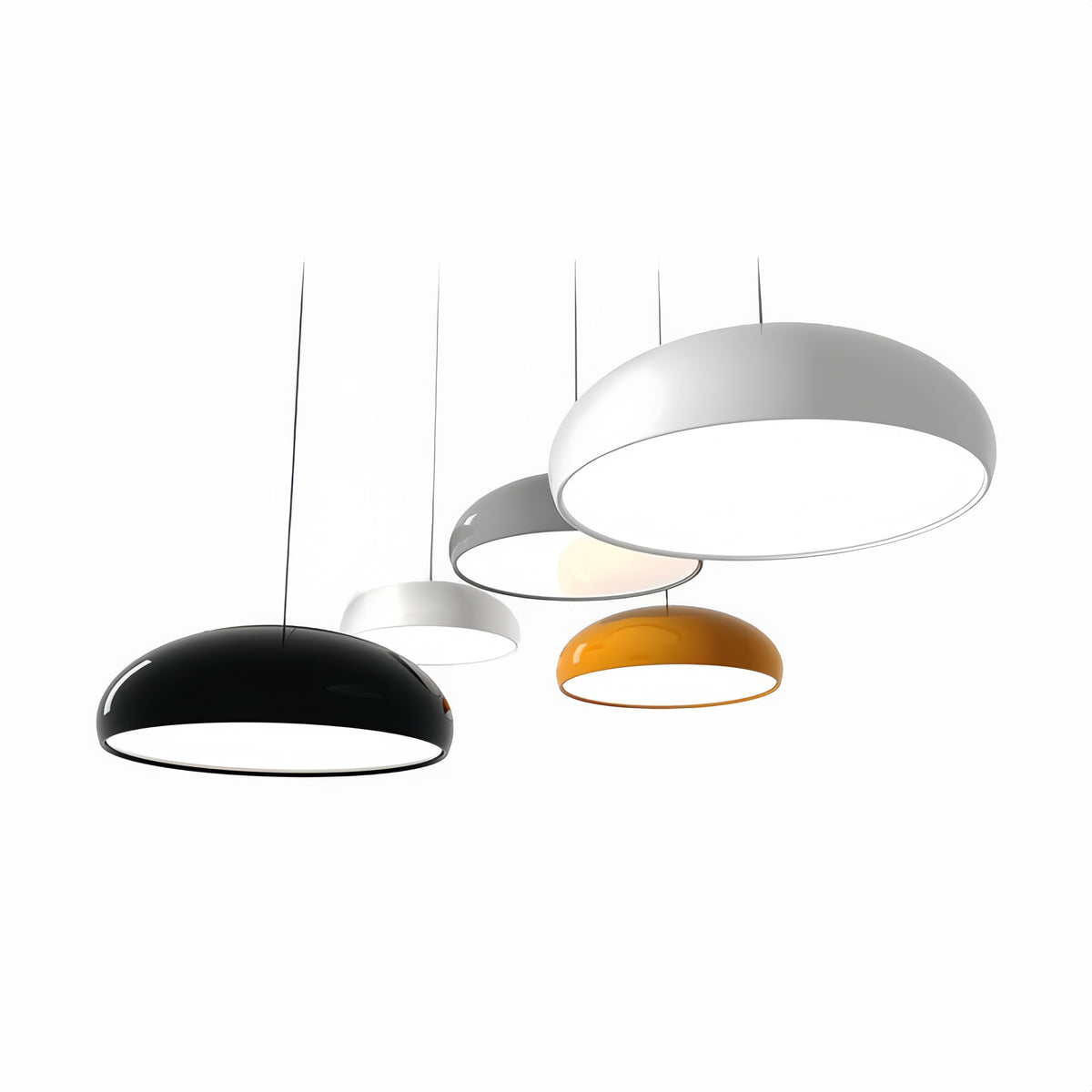 Arisha Nordica Doma Metal/Acrílico Lámpara Colgante Negra/Blanca