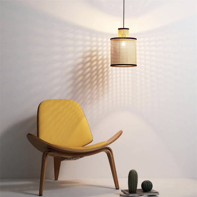 Ritta Vintage Lámpara Colgante Ratán/Metal Dormitorio Madera